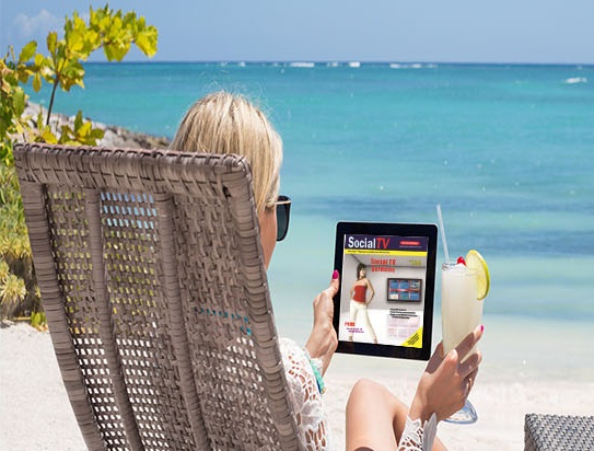 Watching TV at the Beach
